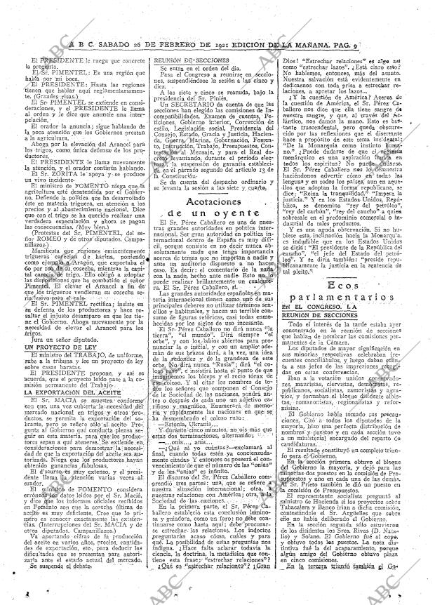 ABC MADRID 26-02-1921 página 9