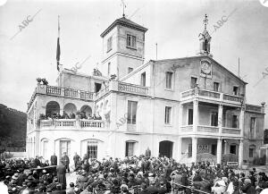 Aspecto De "Villa Joana", de Vallvidrera, durante la inauguración de la escuela...