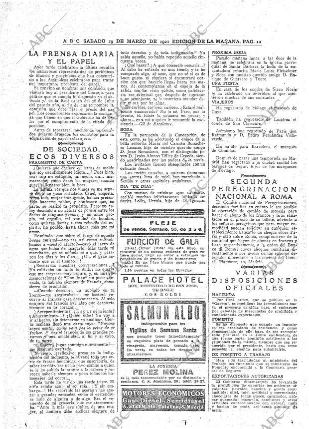 ABC MADRID 19-03-1921 página 10