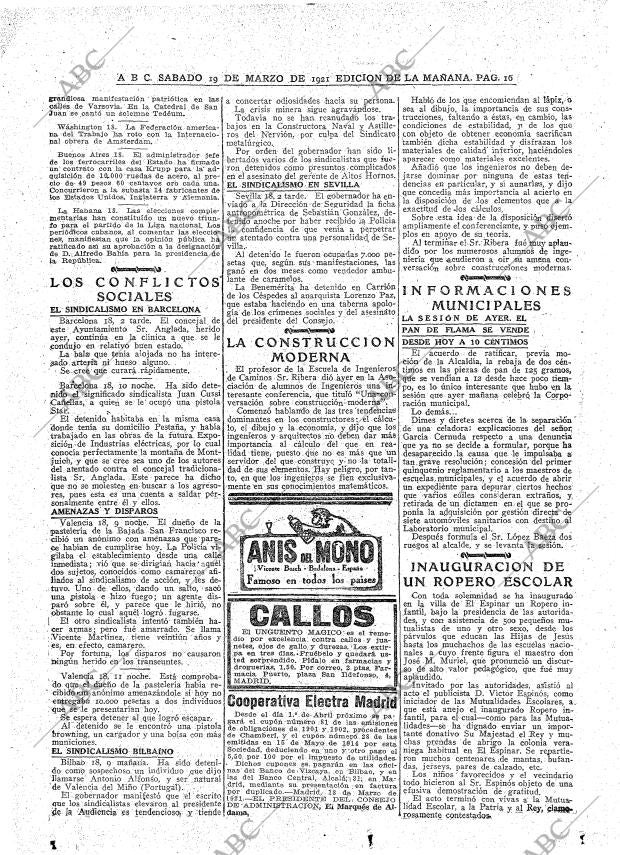 ABC MADRID 19-03-1921 página 16