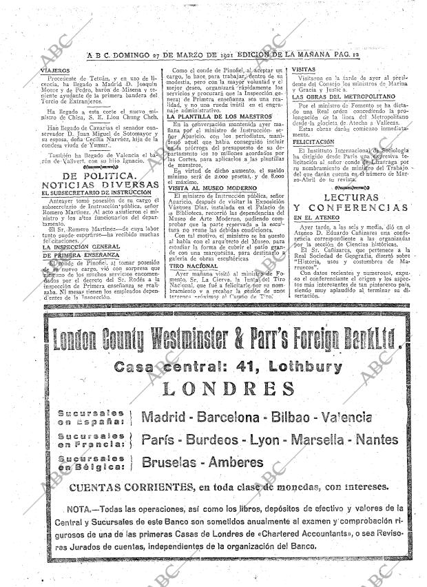 ABC MADRID 27-03-1921 página 12