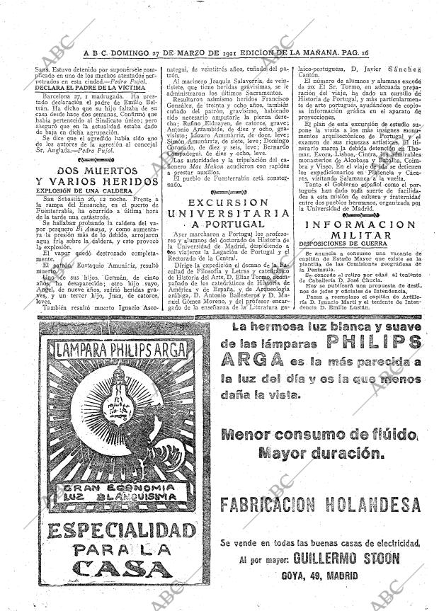 ABC MADRID 27-03-1921 página 16