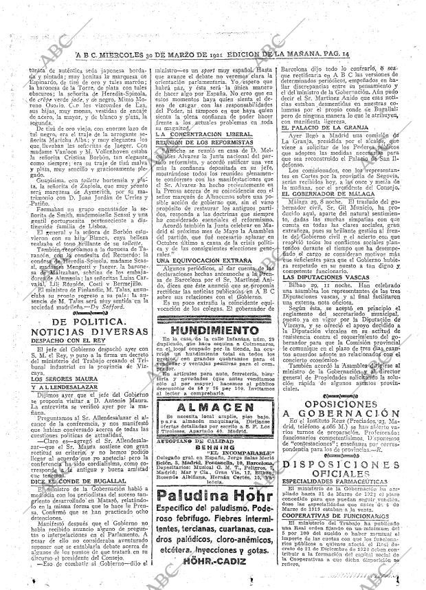 ABC MADRID 30-03-1921 página 14