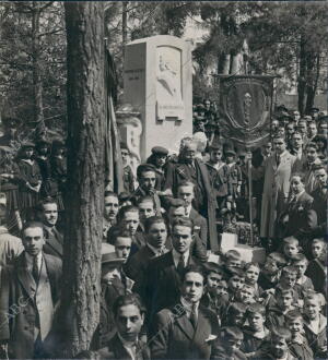 El insigne doctor Cortezo (X) en el acto inaugural del Monumento, obra del...