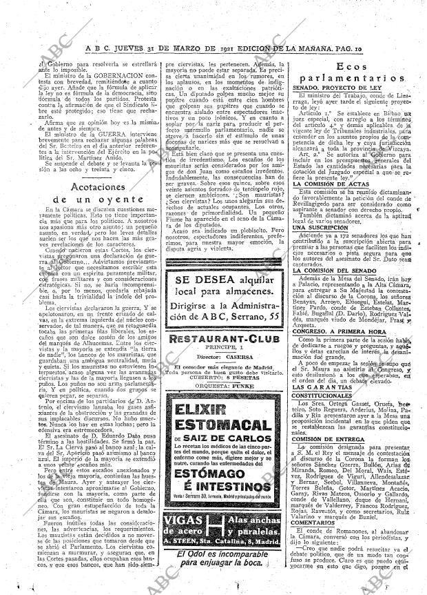 ABC MADRID 31-03-1921 página 10