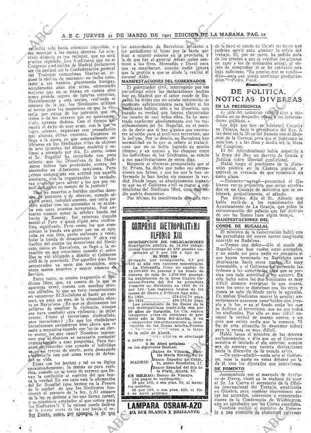 ABC MADRID 31-03-1921 página 12