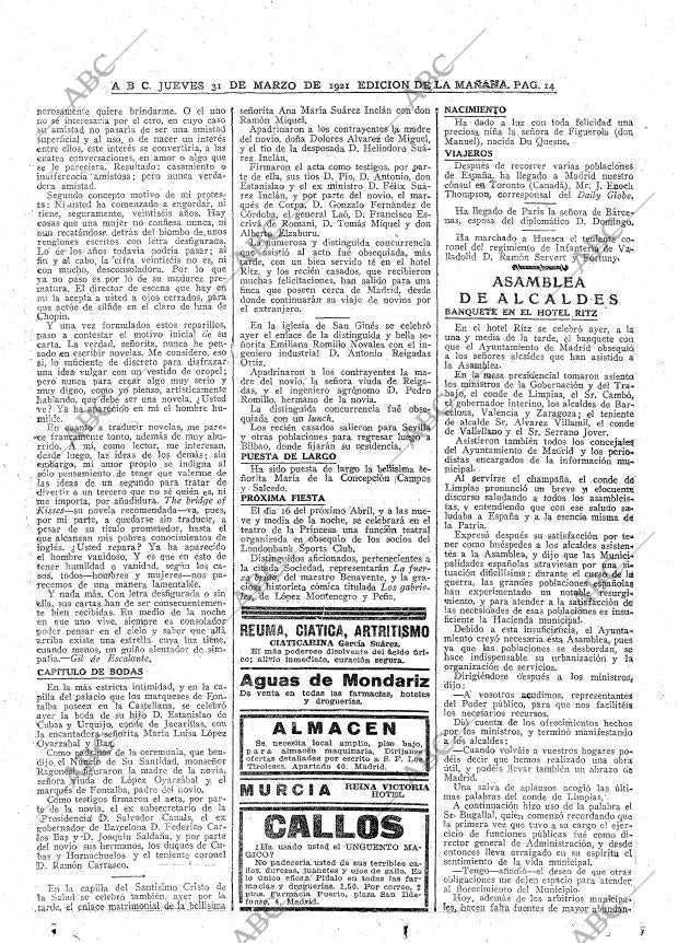 ABC MADRID 31-03-1921 página 14