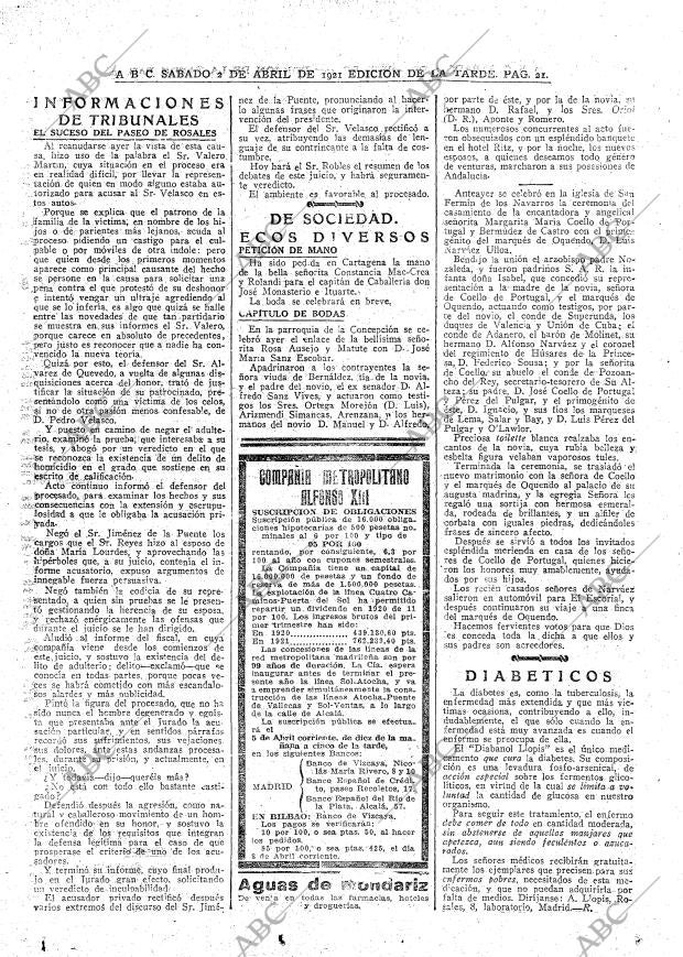 ABC MADRID 02-04-1921 página 21