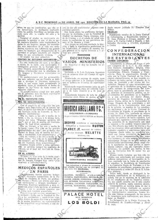 ABC MADRID 10-04-1921 página 22