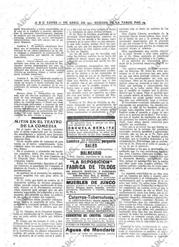 ABC MADRID 11-04-1921 página 14