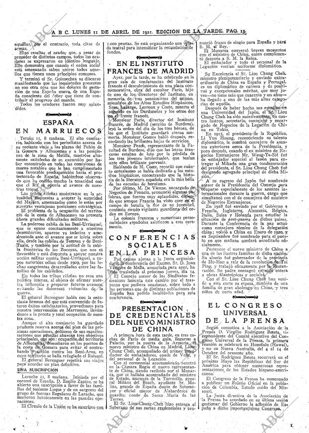 ABC MADRID 11-04-1921 página 15