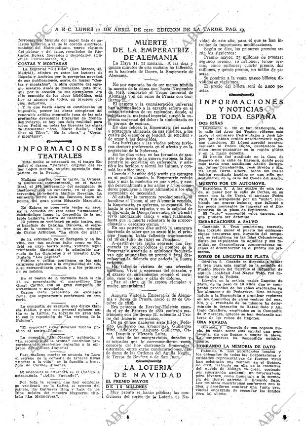 ABC MADRID 11-04-1921 página 19