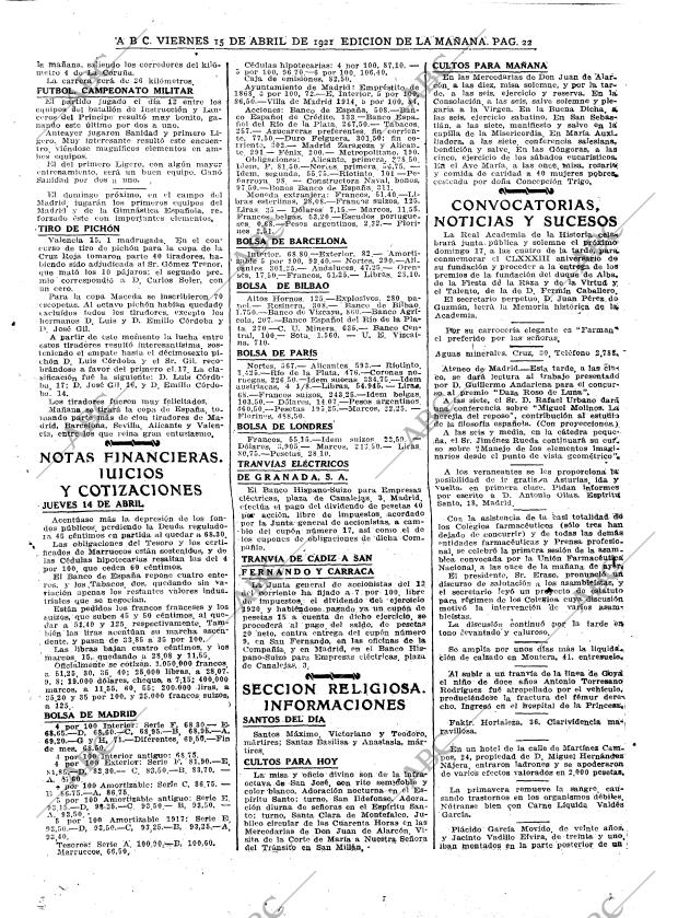 ABC MADRID 15-04-1921 página 22
