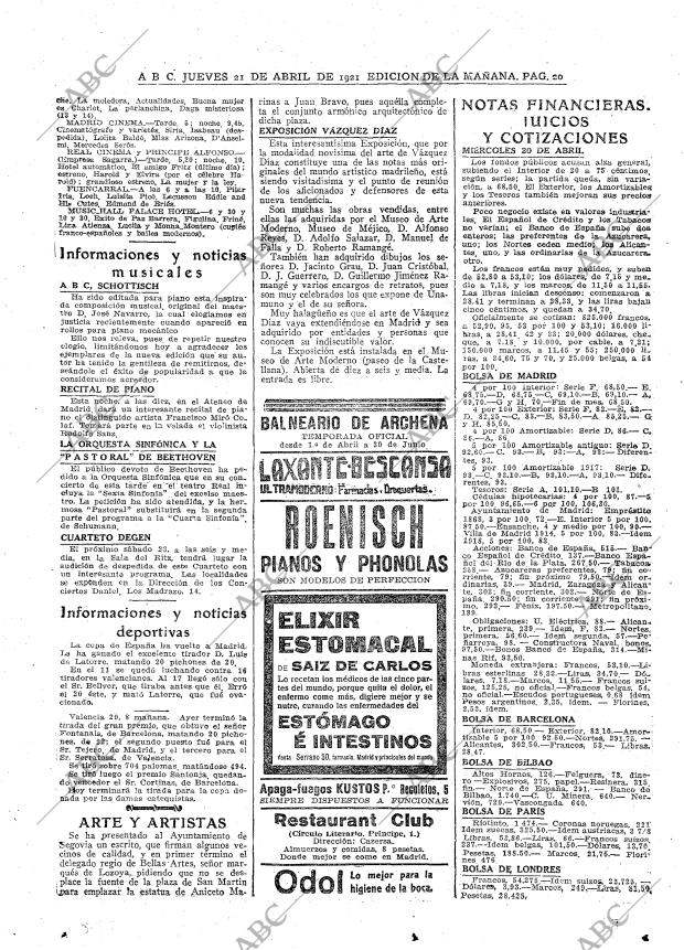 ABC MADRID 21-04-1921 página 20