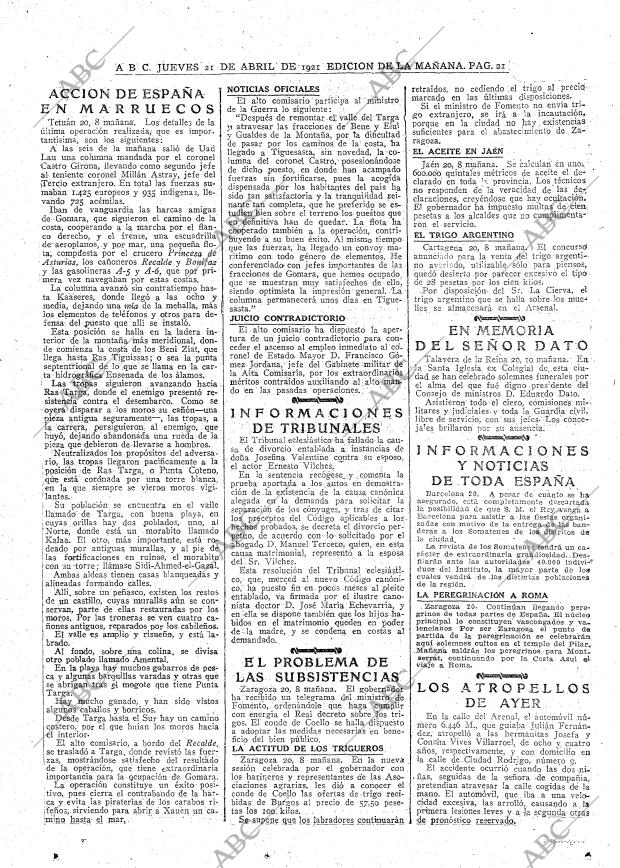 ABC MADRID 21-04-1921 página 21