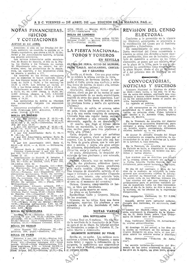 ABC MADRID 22-04-1921 página 21