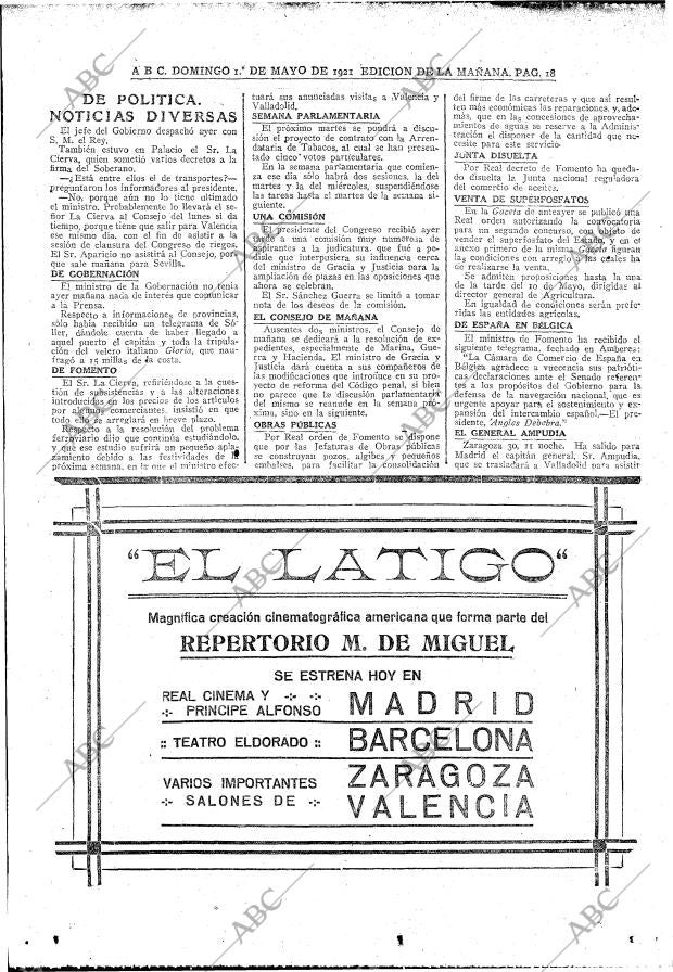 ABC MADRID 01-05-1921 página 18