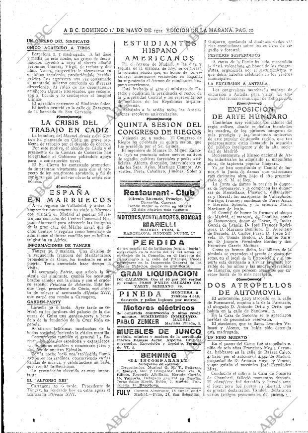 ABC MADRID 01-05-1921 página 20