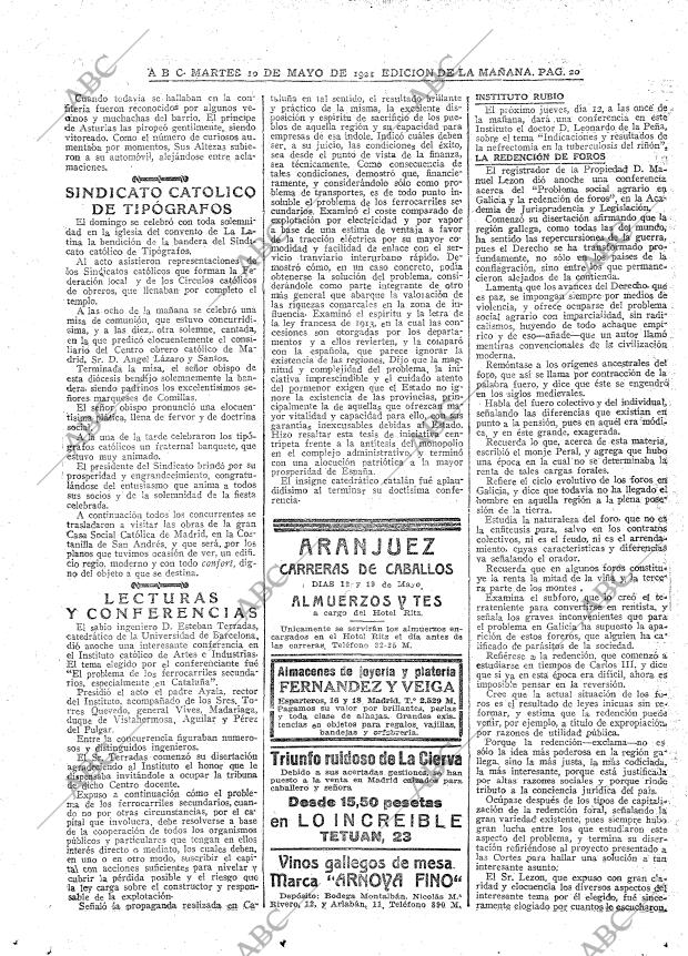 ABC MADRID 10-05-1921 página 20
