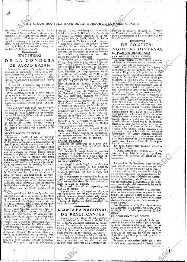 ABC MADRID 15-05-1921 página 17