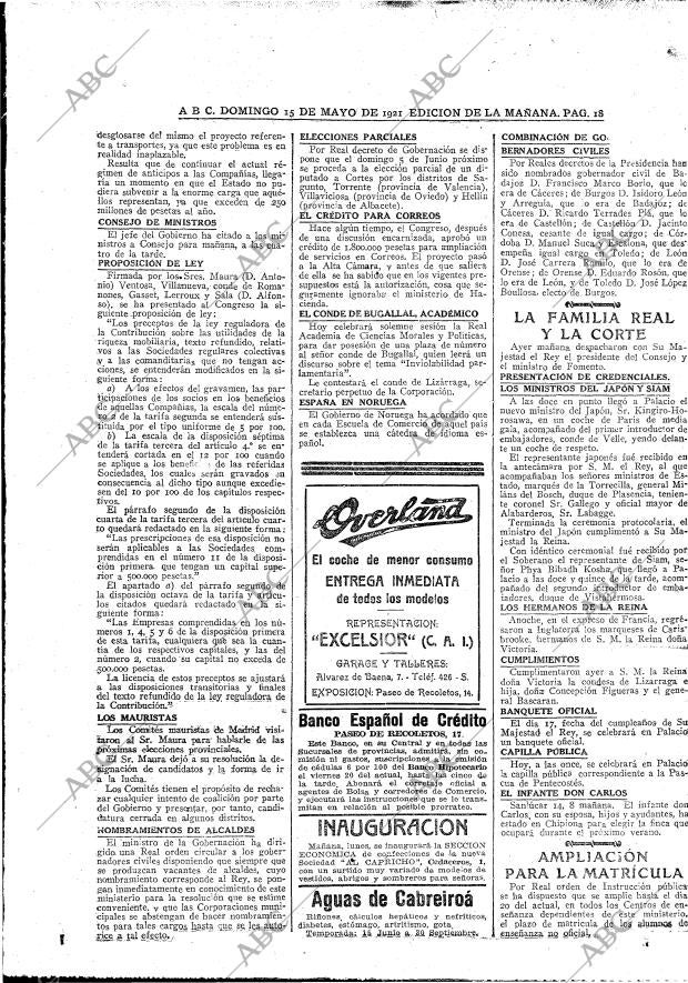 ABC MADRID 15-05-1921 página 18