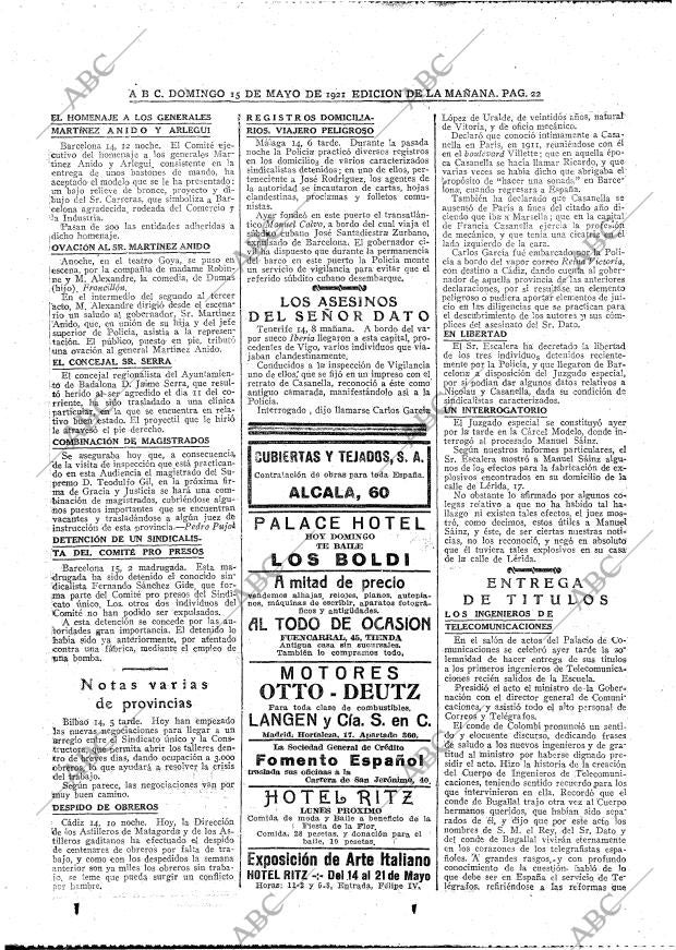 ABC MADRID 15-05-1921 página 22