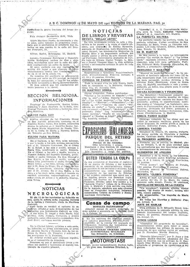 ABC MADRID 15-05-1921 página 30
