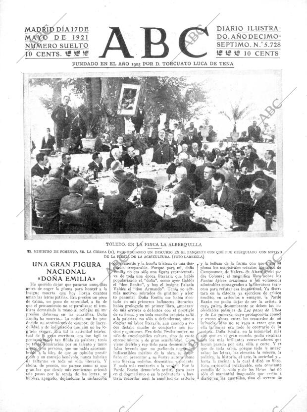 ABC MADRID 17-05-1921 página 1