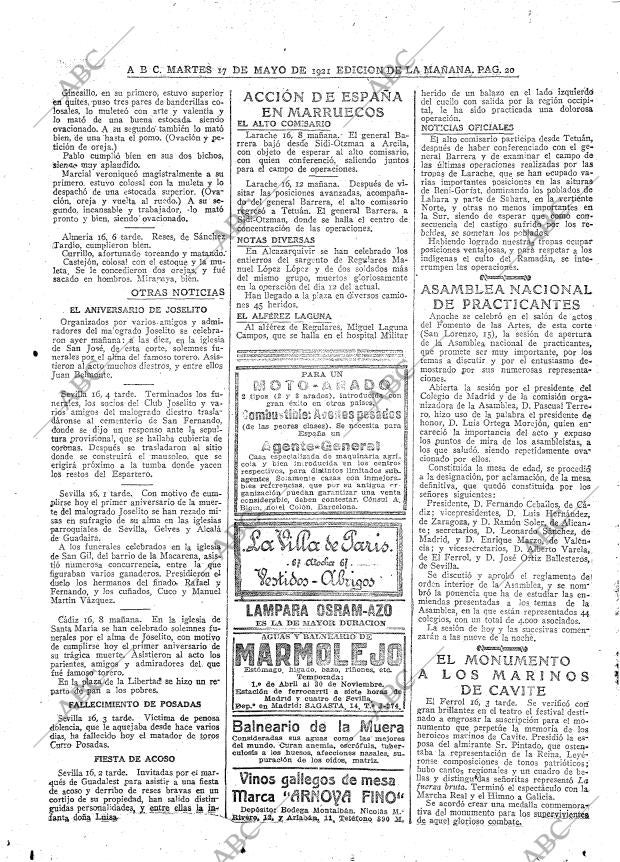 ABC MADRID 17-05-1921 página 20