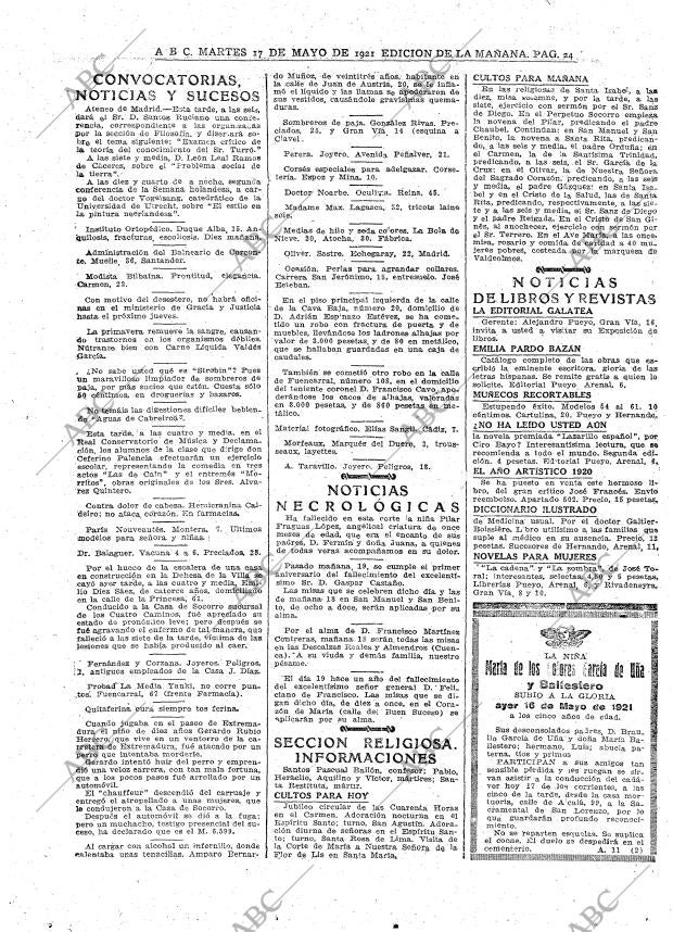 ABC MADRID 17-05-1921 página 24