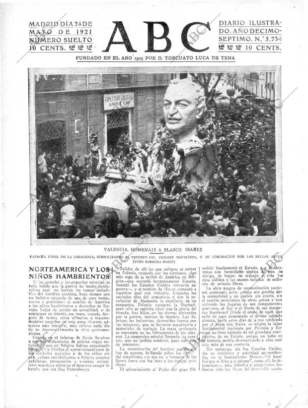 ABC MADRID 24-05-1921 página 1