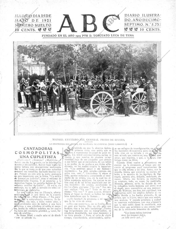 ABC MADRID 25-05-1921 página 1