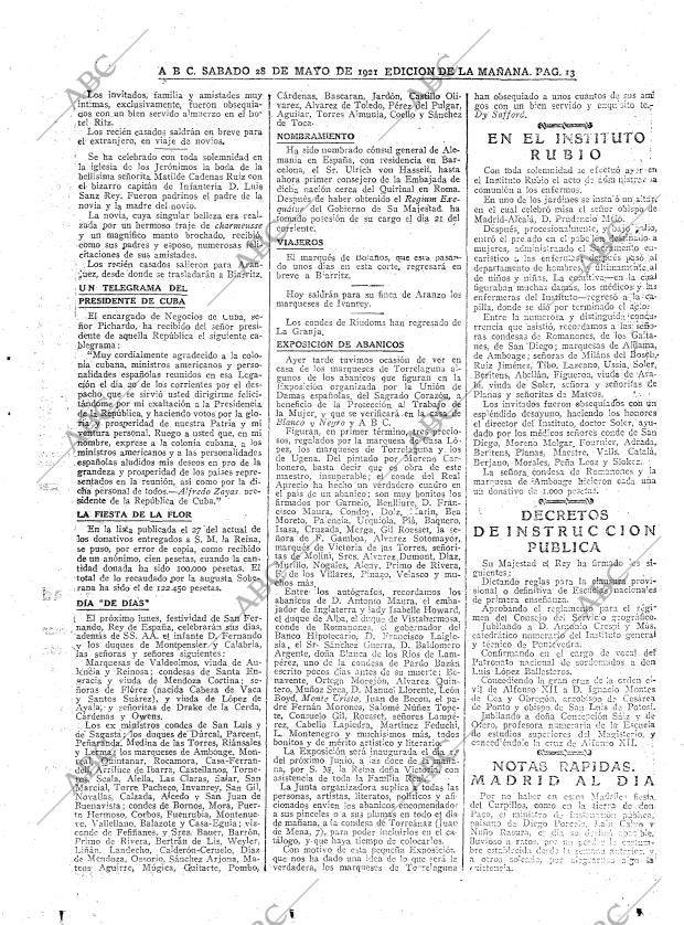 ABC MADRID 28-05-1921 página 13