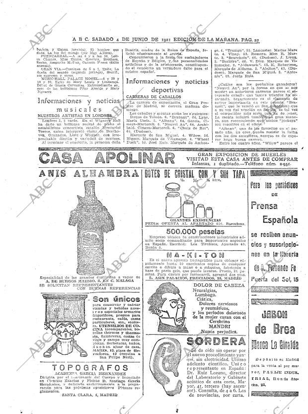 ABC MADRID 04-06-1921 página 22