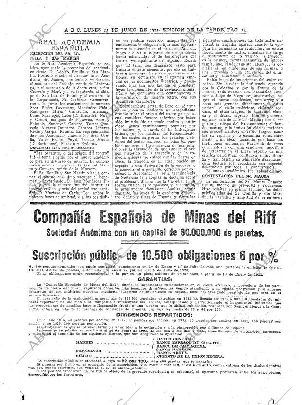 ABC MADRID 13-06-1921 página 14