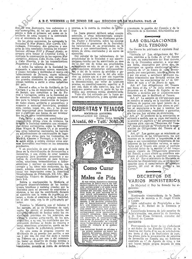ABC MADRID 17-06-1921 página 16