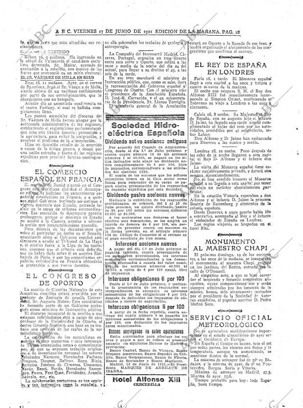 ABC MADRID 17-06-1921 página 18