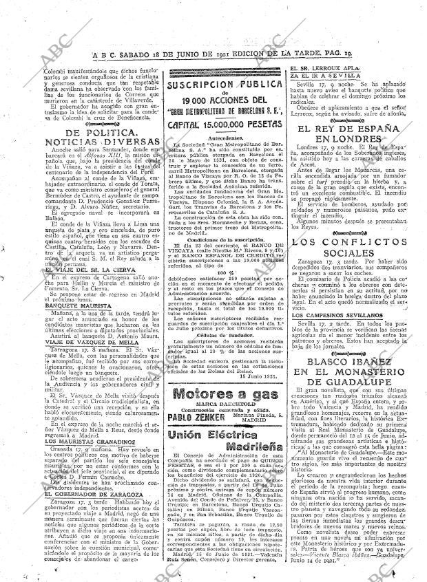 ABC MADRID 18-06-1921 página 19