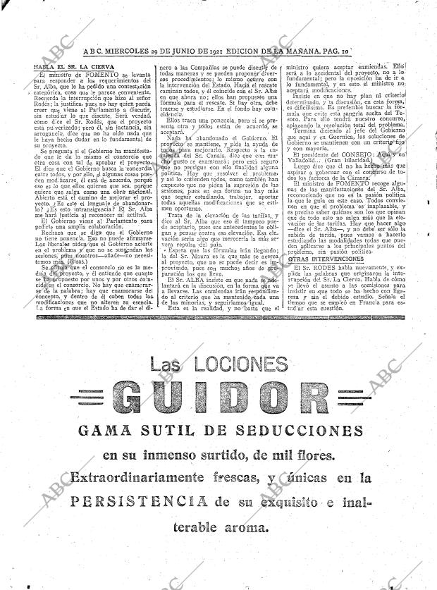 ABC MADRID 29-06-1921 página 10