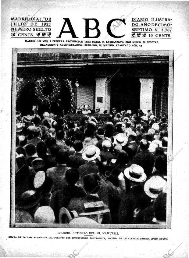 ABC MADRID 01-07-1921 página 1