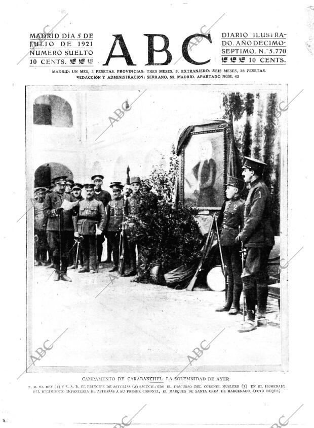 ABC MADRID 05-07-1921 página 1