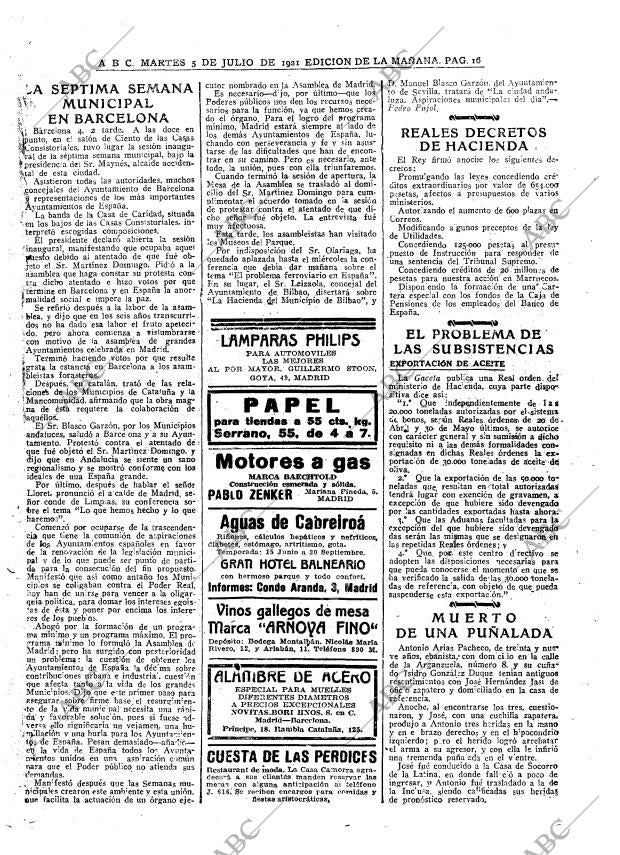 ABC MADRID 05-07-1921 página 16