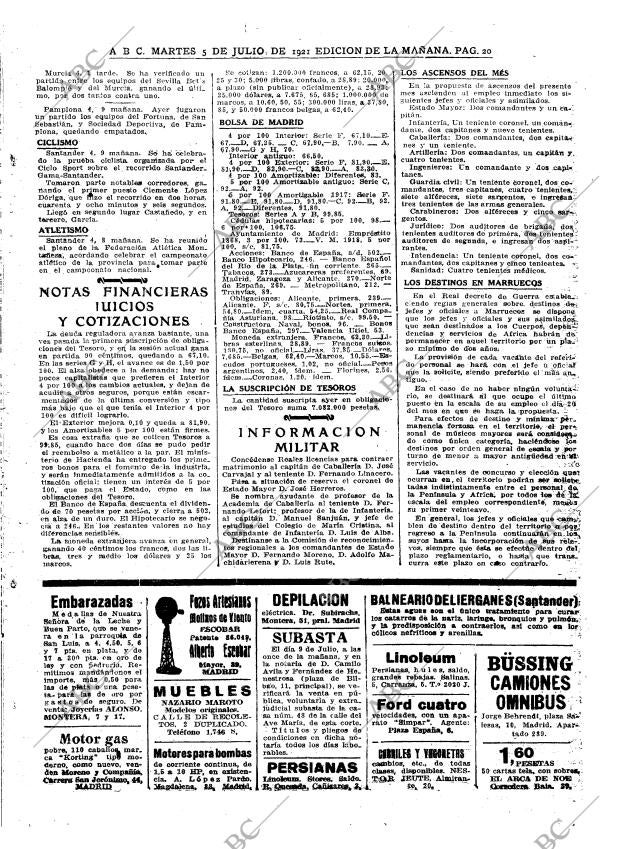 ABC MADRID 05-07-1921 página 20
