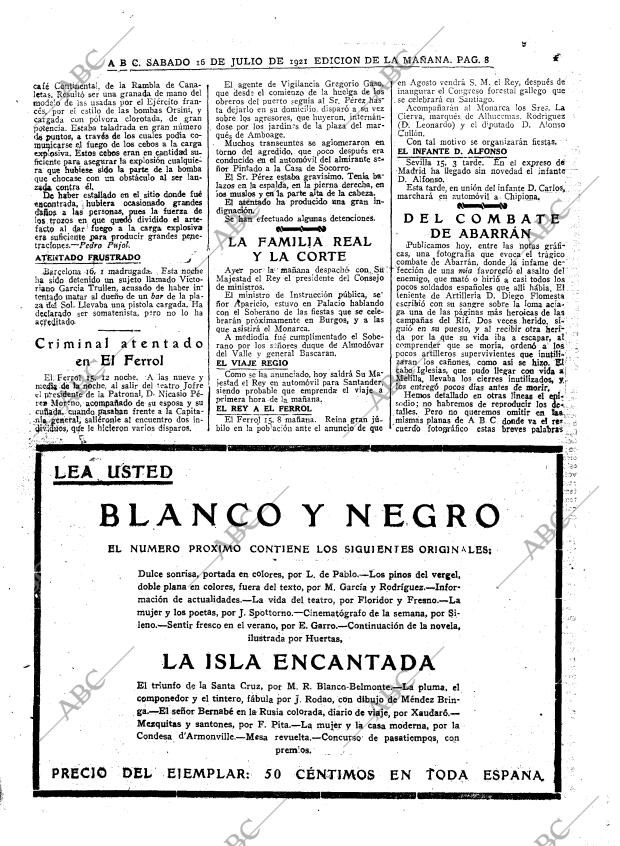 ABC MADRID 16-07-1921 página 8