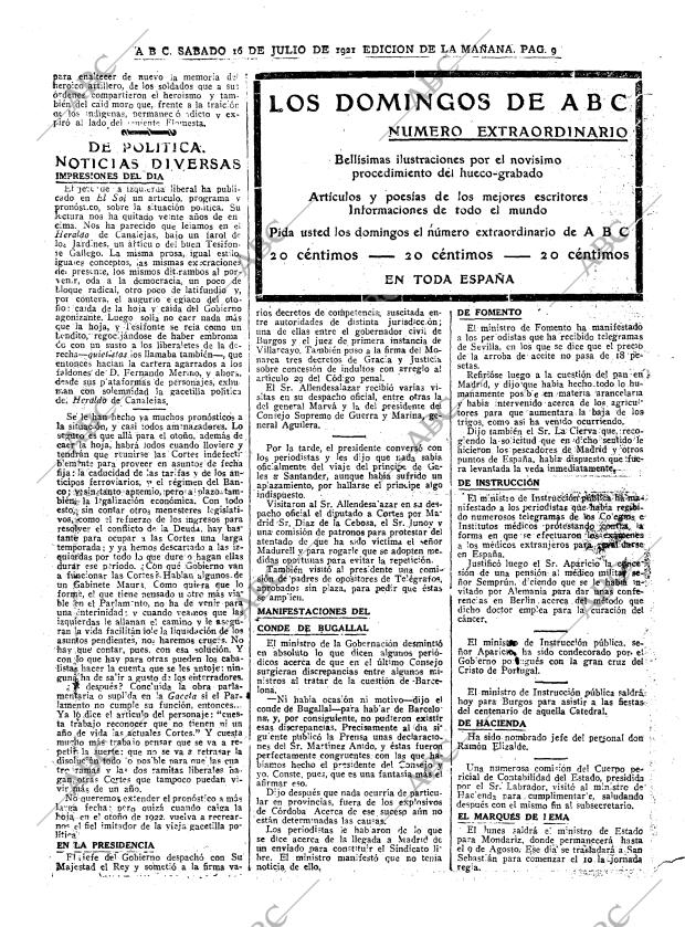 ABC MADRID 16-07-1921 página 9