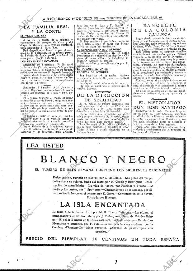 ABC MADRID 17-07-1921 página 16
