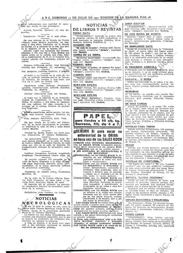 ABC MADRID 17-07-1921 página 28