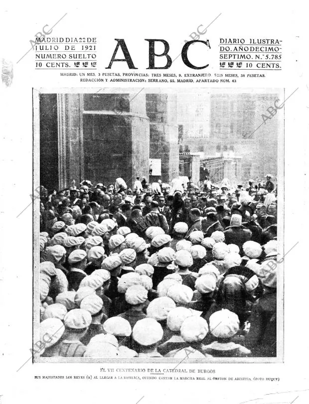 ABC MADRID 22-07-1921 página 1