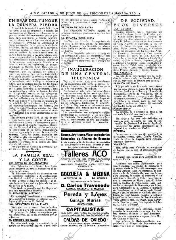 ABC MADRID 23-07-1921 página 12