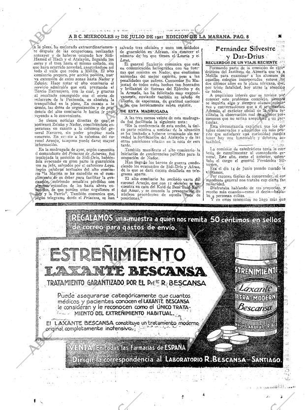 ABC MADRID 27-07-1921 página 8